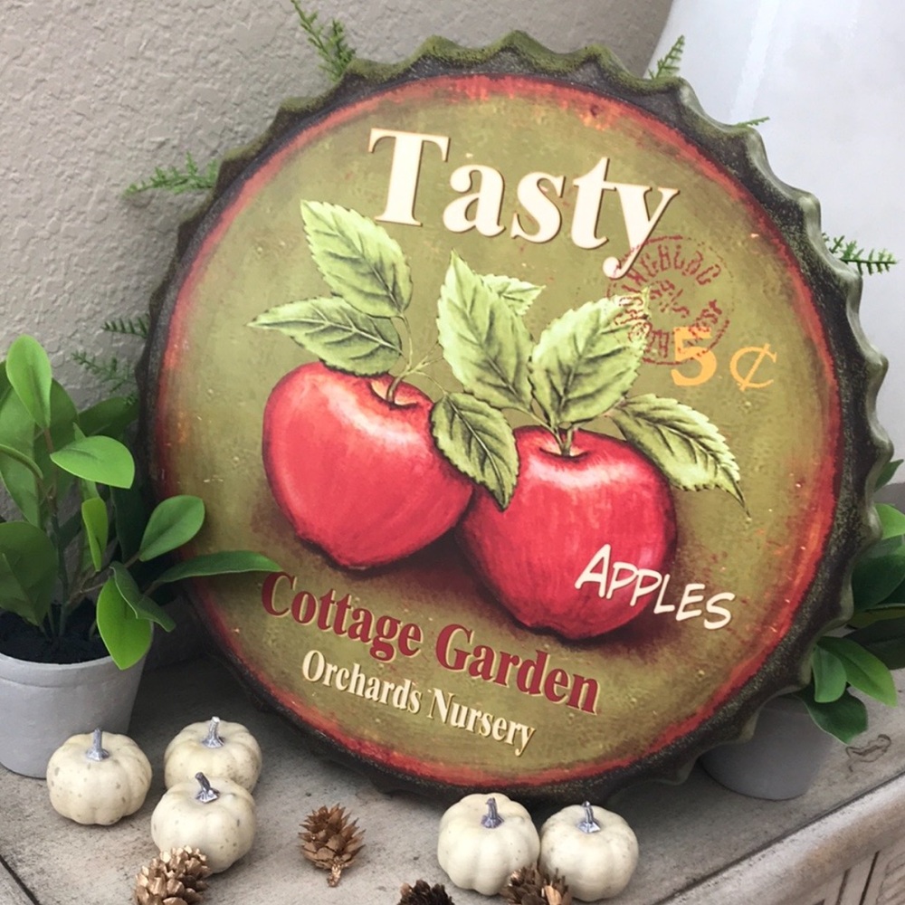 Vintage Inspired Rustic Farmhouse Fall Harvest metal sign wall decor